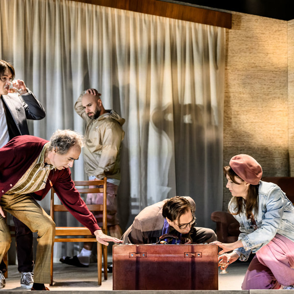 David Fukamachi Regnfors, César Sarachu, Pablo Leiva Wenger, Omid Khansari och Sanna Sundqvist i Pappas födelsedag.